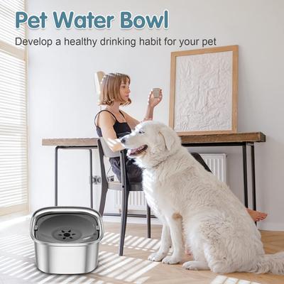 Show full view: UPSKY Stainless Steel Slow Feeder Dog Water Bowl, Grey, 101-oz slide 6 of 9