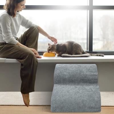 Show full view: Niubya Extra Wide Foam Dog Stairs, Grey, 2 Steps slide 7 of 8