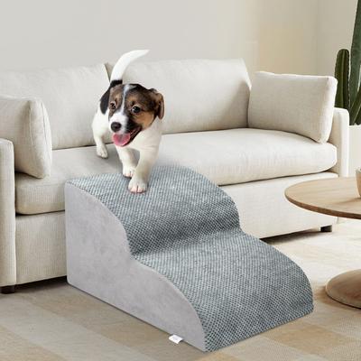 Show full view: Niubya Extra Wide Foam Dog Stairs, Grey, 2 Steps slide 5 of 8
