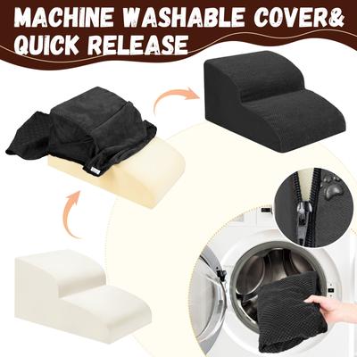 Show full view: Niubya Extra Wide Foam Dog Stairs, Black, 2 Steps slide 5 of 8