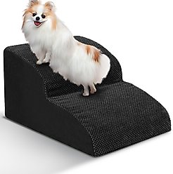 Niubya Extra Wide Foam Dog Stairs, Black, 2 Steps