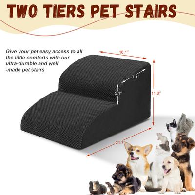 Show full view: Niubya Extra Wide Foam Dog Stairs, Black, 2 Steps slide 3 of 8