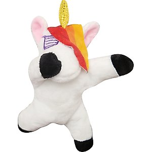 Snugarooz Baby DAB the Unicorn Squeaky Dog Plush Toy, White