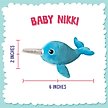 Show in main carousel: Snugarooz Baby Nikki the Narwhal Squeaky Dog Plush Toy, Blue slide 4 of 5