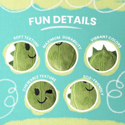 Show full view: Snugarooz Baby Chloe the Cactus Squeaky Dog Plush Toy, Green slide 4 of 6