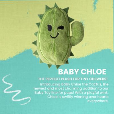 Show full view: Snugarooz Baby Chloe the Cactus Squeaky Dog Plush Toy, Green slide 3 of 6