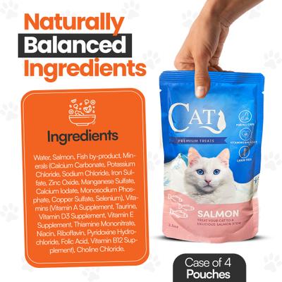 Show full view: Scoochie Pet Premium Gravy Salmon Stew Wet Cat Food Topping, 3.5-oz pouch, case of 4 slide 8 of 8