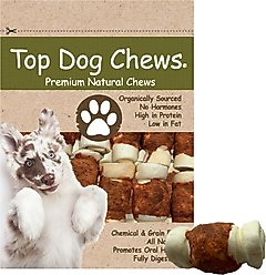 Top Dog Chews Mini Chicken Wrapped Cheek Rolls Natural Dog Chew Treats, 10 count