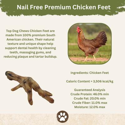 Show full view: Top Dog Chews Chicken Feet Natural Dog Chew Treats, 25 count slide 6 of 6