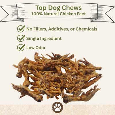 Show full view: Top Dog Chews Chicken Feet Natural Dog Chew Treats, 25 count slide 3 of 6