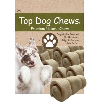 Top Dog Chews Top Dog Chews Mini Cheek Rolls Rawhide Dog Treats, 3-in, case of 5
