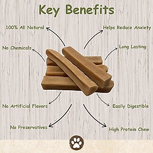 Top Dog Chews 100% Natural Himalayan Yak Cheese Medium & Large Chews Dog Treat, 1-lb bag