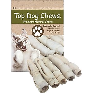 Top Dog Chews Buffalo Beef Cheek Rolls Dog Treat, 5 count, 10-12 inches