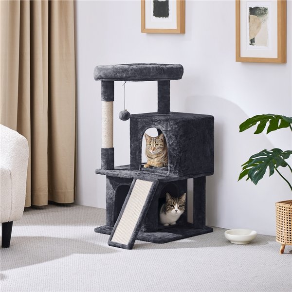 YAHEETECH 3 Tiers 36-in Plush Cat Tower with Double Cat