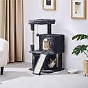 Yaheetech 3 Tiers 36-in Plush Cat Tower with Double Cat Condo, Dark Gray
