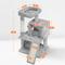 Show in main carousel: Yaheetech 3 Tiers 36-in Plush Cat Tower with Double Cat Condo, Light Gray slide 3 of 7