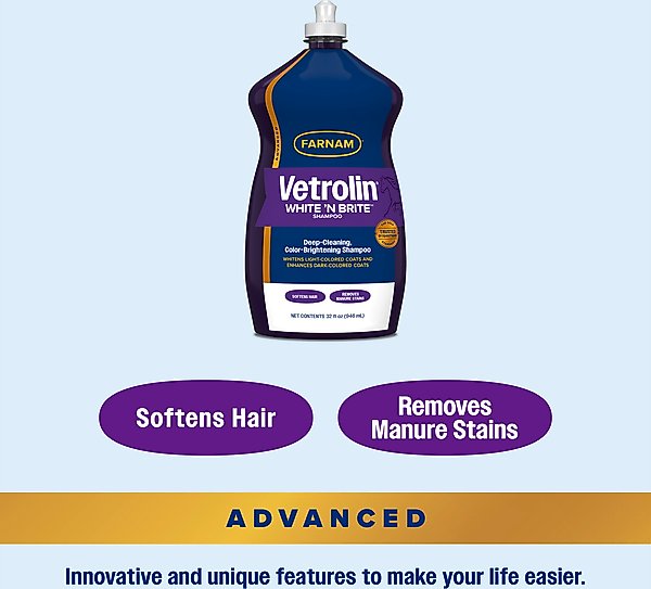 Show full view: Farnam Vetrolin White N' Brite Horse Shampoo, 32-fl oz bottle slide 7 of 12