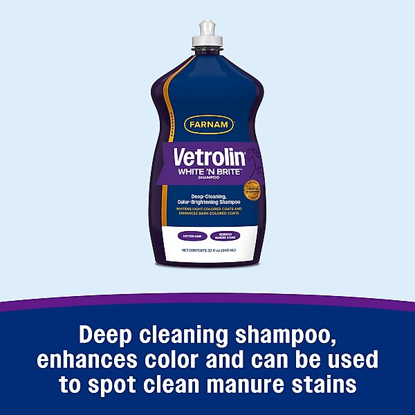 Show full view: Farnam Vetrolin White N' Brite Horse Shampoo, 32-fl oz bottle slide 3 of 12