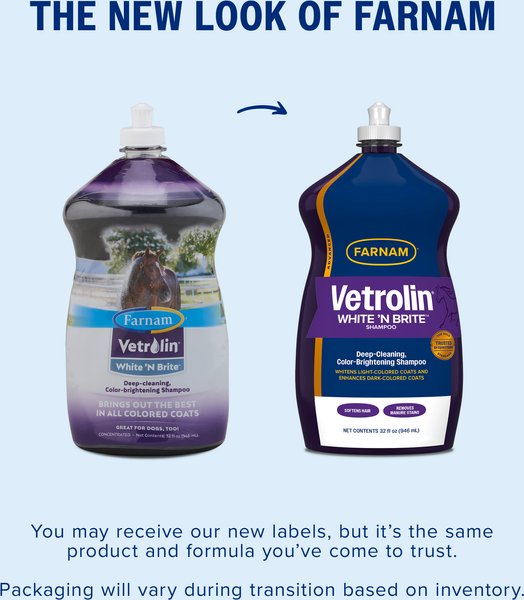 Show full view: Farnam Vetrolin White N' Brite Horse Shampoo, 32-fl oz bottle slide 2 of 12