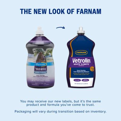Show full view: Farnam Vetrolin White N' Brite Horse Shampoo, 32-fl oz bottle slide 2 of 12