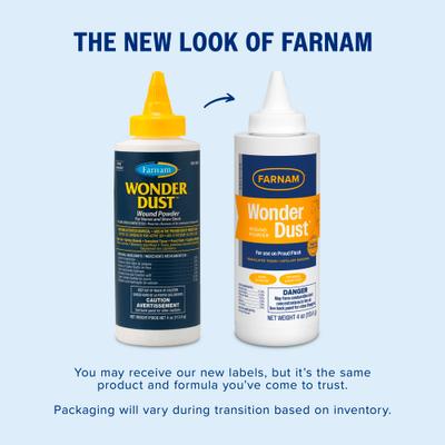 Show full view: Farnam Wonder Dust Dog & Horse Wound Care Powder, 4-oz bottle slide 2 of 11