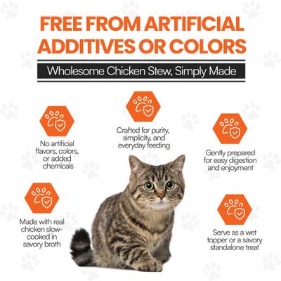 Show full view: Scoochie Pet Premium Gravy Chicken Stew Wet Cat Food Topping, 3.5-oz pouch, case of 8 slide 6 of 8