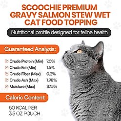 Scoochie Pet Premium Gravy Salmon Stew Wet Cat Food Topping, 3.5-oz pouch, case of 16 slide 2 of 7