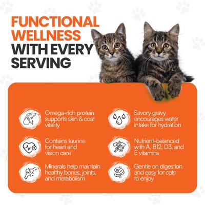 Show full view: Scoochie Pet Premium Gravy Salmon Stew Wet Cat Food Topping, 3.5-oz pouch, case of 16 slide 5 of 8