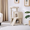 Yaheetech 3 Tiers 36-in Plush Cat Tower with Double Cat Condo, Beige
