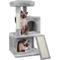 Show in main carousel: Yaheetech 3 Tiers 36-in Plush Cat Tower with Double Cat Condo, Light Gray slide 2 of 7