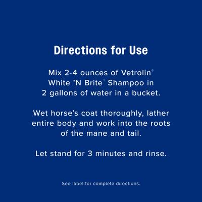 Show full view: Farnam Vetrolin White N' Brite Horse Shampoo, 32-fl oz bottle slide 8 of 12