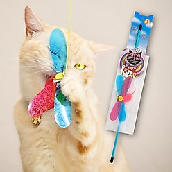 Necoichi Crinkly Critters Fancy Flutterfly Cat Wand Toy