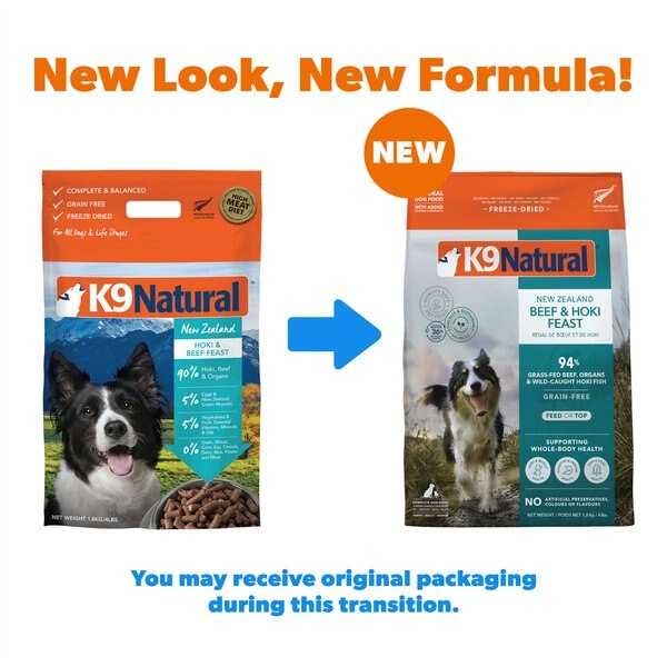 K9 Natural Grass Fed Beef Feast with Hoki Oil Grain-Free Puppy Freeze-Dried Dog Food