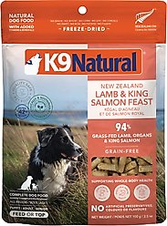 K9 Natural New Zealand Lamb & King Salmon Feast Grain-Free Freeze-Dried Dog Food, 3.5-oz bag