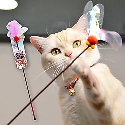Necoichi Crinkly Critters Fluttery Fish Cat Wand Toy