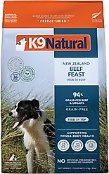 K9 Natural New Zealand Beef Feast Grain-Free Freeze-Dried Dog Food, 8-lb bag