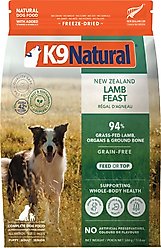 K9 Natural New Zealand Lamb Feast Grain-Free Freeze-Dried Dog Food, 1.1-lb bag