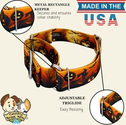 Country Brook Petz HossFit Jr Midnight Fright Wide Martingale Dog Collar, Orange, Large: 18 to 26-in neck, 1.5-in wide slide 2 of 8