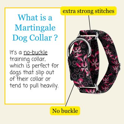 Show full view: Country Brook Petz HossFit Jr Pink Honeysuckle Breeze Wide Martingale Dog Collar, Black, X-Large: 23 to 31-in neck, 1.5-in wide slide 5 of 9