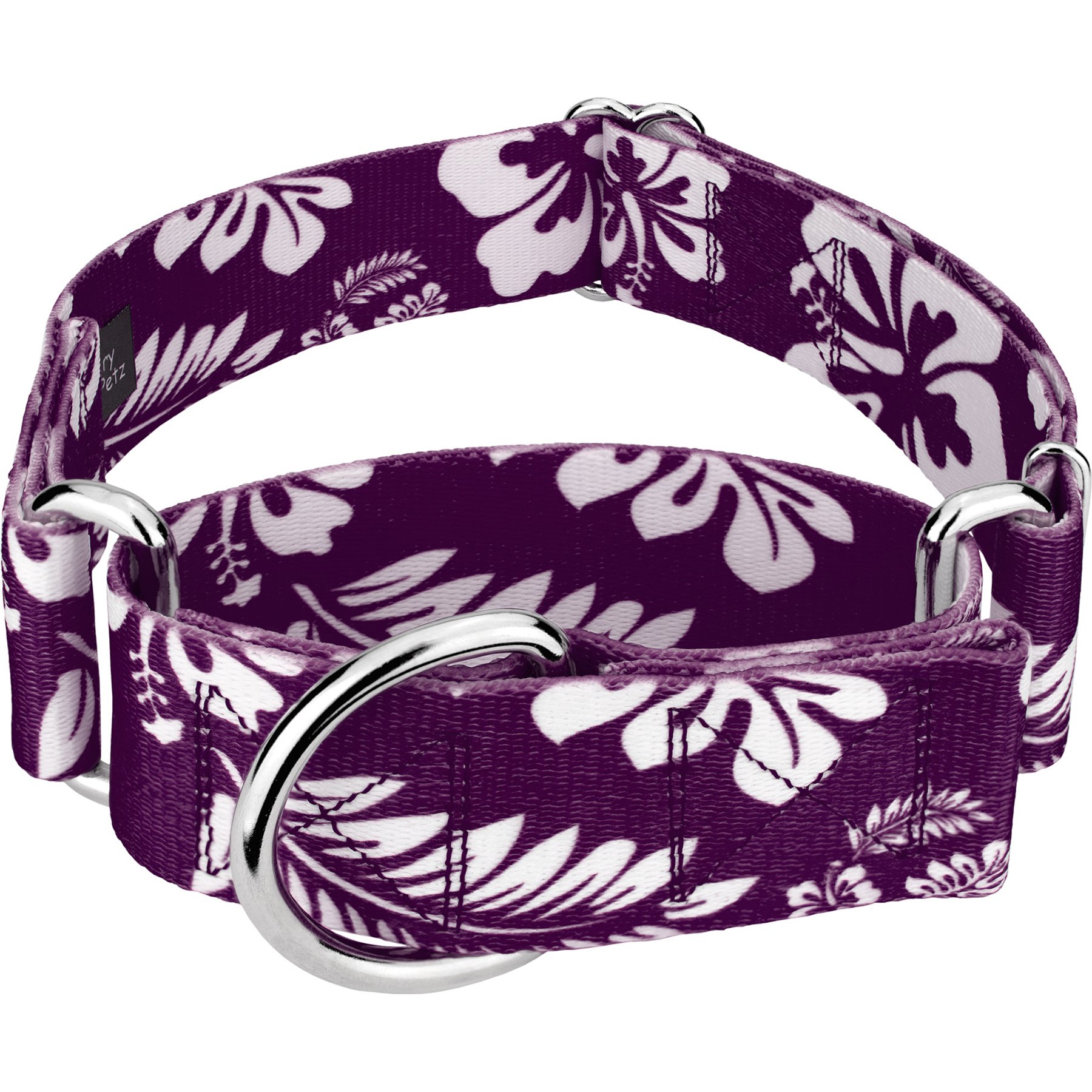 Country Brook Petz HossFit Jr Hawaiian Wide Martingale Dog Collar, Purple, X-Large
