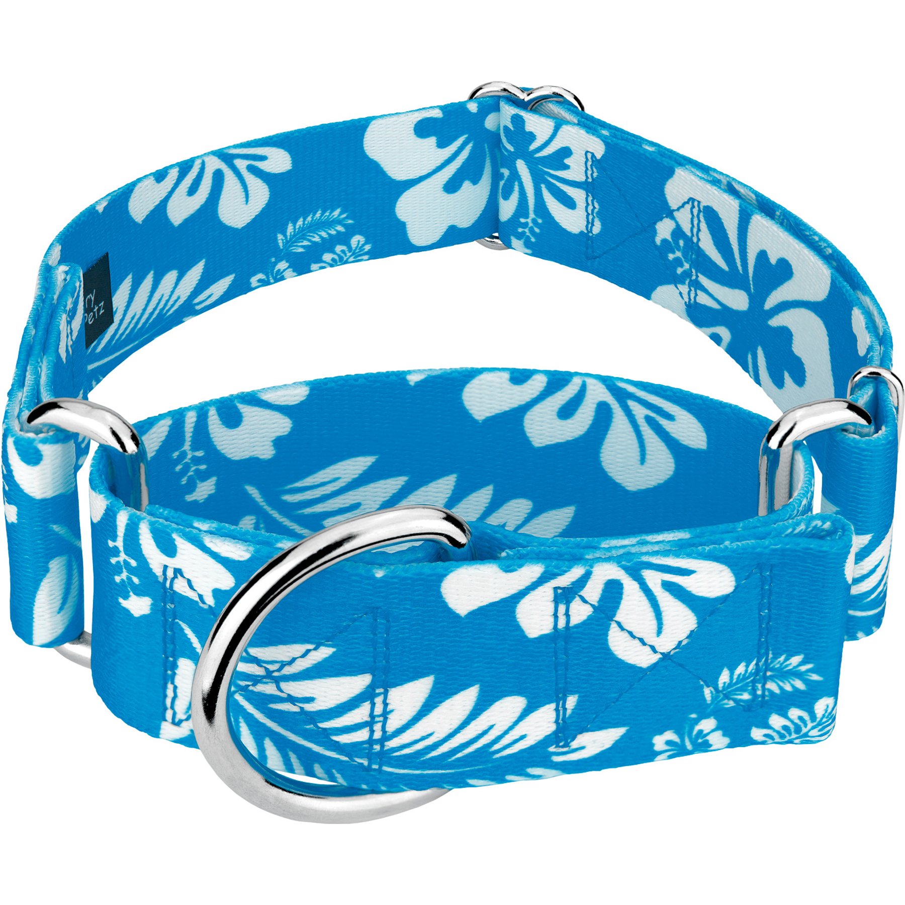 Country Brook Petz HossFit Jr Hawaiian Wide Martingale Dog Collar, X-Large, Blue