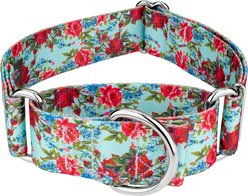 Country Brook Petz HossFit Jr Vintage Roses Wide Martingale Dog Collar, Medium