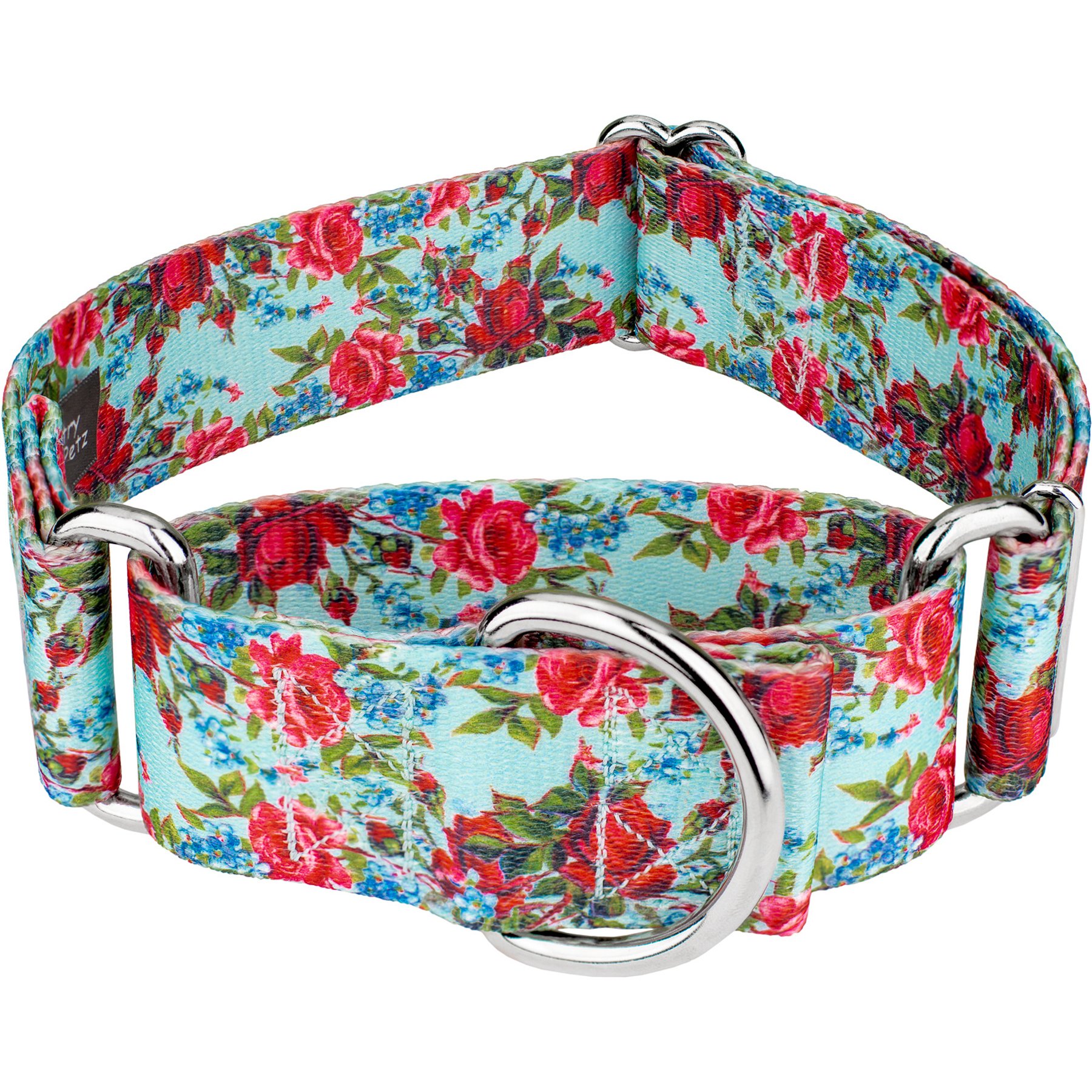 Country Brook Petz HossFit Jr Vintage Roses Wide Martingale Dog Collar, X-Large