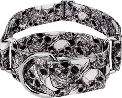 Country Brook Petz HossFit Jr Phantom Skulls Wide Martingale Dog Collar, Large