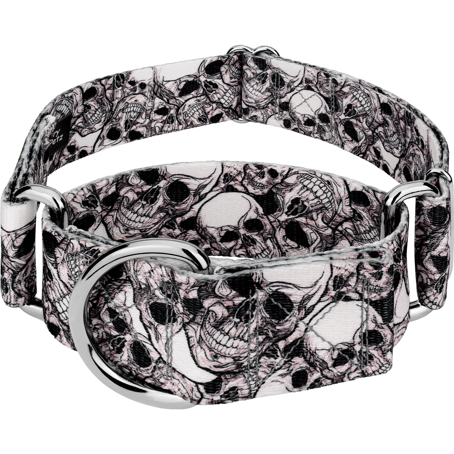 Country Brook Petz HossFit Jr Phantom Skulls Wide Martingale Dog Collar, Large