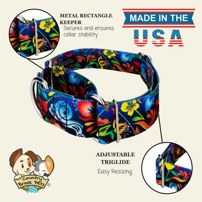 Show full view: Country Brook Petz HossFit Jr Potpourri Wide Martingale Dog Collar, Large slide 7 of 8