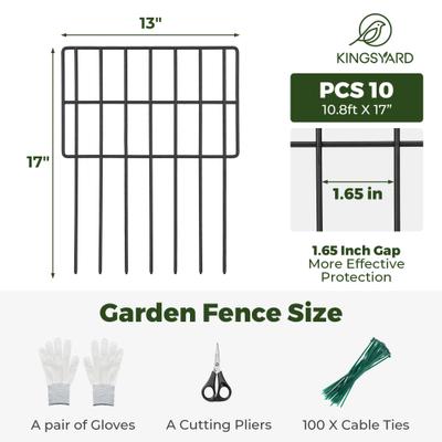 Show full view: Kingsyard Animal Barrier Fences for Gardens, Black, 10 count slide 2 of 10