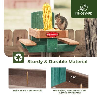 Show full view: Kingsyard Recycled Plastic Squirrel Feeder Table, Green slide 4 of 6