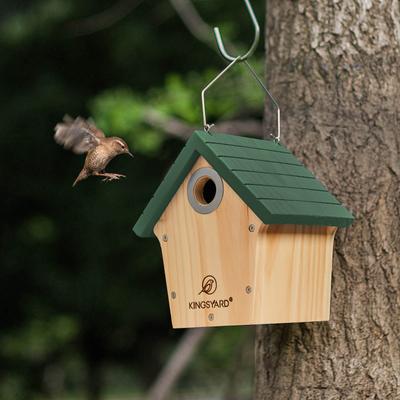 Show full view: Kingsyard Wooden Wren House, Green slide 8 of 9