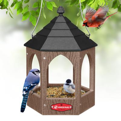 Show full view: Kingsyard Recycled Plastic Bird Hopper Feeder, Brown slide 7 of 8